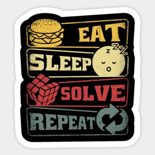 Eat Sleep Solve Repeat Vintage Sticker